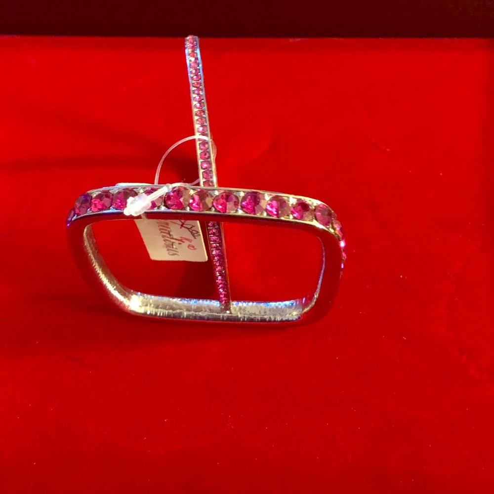 Pink Stoned Square Bracelets Set 2